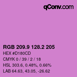 カラーコード: RGB 209.9 128.2 205 | qconv.com