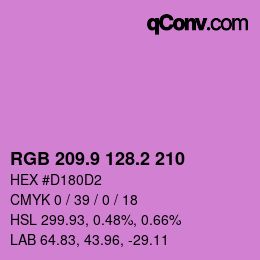 カラーコード: RGB 209.9 128.2 210 | qconv.com
