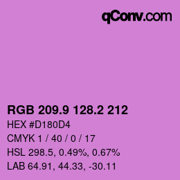 カラーコード: RGB 209.9 128.2 212 | qconv.com