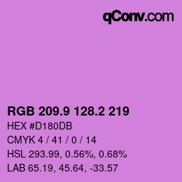 カラーコード: RGB 209.9 128.2 219 | qconv.com