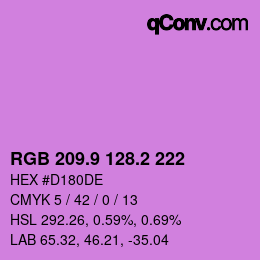 カラーコード: RGB 209.9 128.2 222 | qconv.com