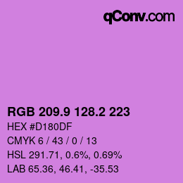 カラーコード: RGB 209.9 128.2 223 | qconv.com