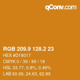 カラーコード: RGB 209.9 128.2 23 | qconv.com