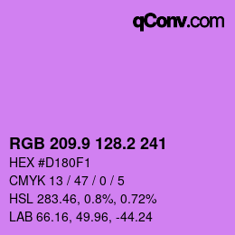 カラーコード: RGB 209.9 128.2 241 | qconv.com