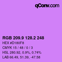 カラーコード: RGB 209.9 128.2 248 | qconv.com