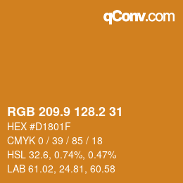 カラーコード: RGB 209.9 128.2 31 | qconv.com