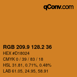 Color code: RGB 209.9 128.2 36 | qconv.com
