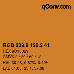カラーコード: RGB 209.9 128.2 41 | qconv.com
