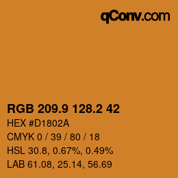カラーコード: RGB 209.9 128.2 42 | qconv.com