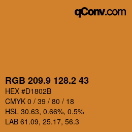 カラーコード: RGB 209.9 128.2 43 | qconv.com