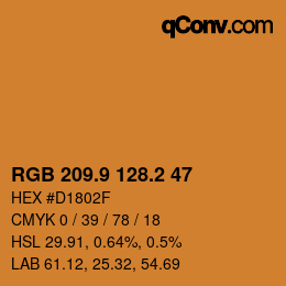Color code: RGB 209.9 128.2 47 | qconv.com