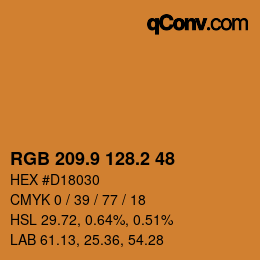 Color code: RGB 209.9 128.2 48 | qconv.com