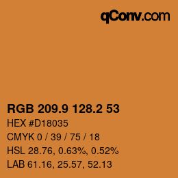 Color code: RGB 209.9 128.2 53 | qconv.com