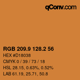 Color code: RGB 209.9 128.2 56 | qconv.com