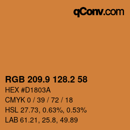 Color code: RGB 209.9 128.2 58 | qconv.com