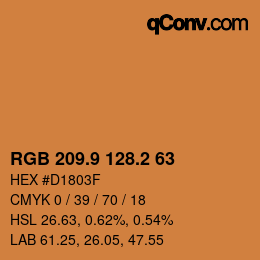Color code: RGB 209.9 128.2 63 | qconv.com