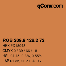 Color code: RGB 209.9 128.2 72 | qconv.com