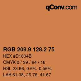 カラーコード: RGB 209.9 128.2 75 | qconv.com