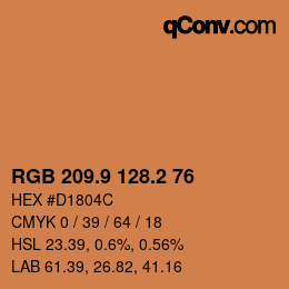 カラーコード: RGB 209.9 128.2 76 | qconv.com