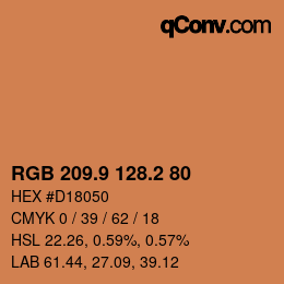 Color code: RGB 209.9 128.2 80 | qconv.com