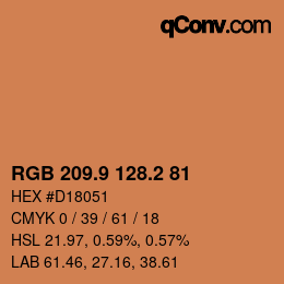 Color code: RGB 209.9 128.2 81 | qconv.com