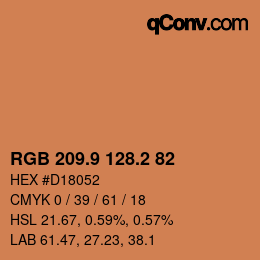 Color code: RGB 209.9 128.2 82 | qconv.com