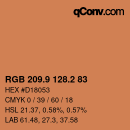 カラーコード: RGB 209.9 128.2 83 | qconv.com