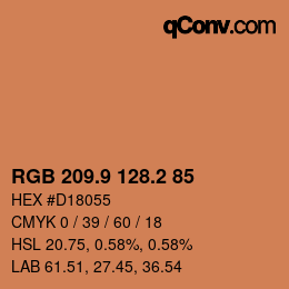 Color code: RGB 209.9 128.2 85 | qconv.com