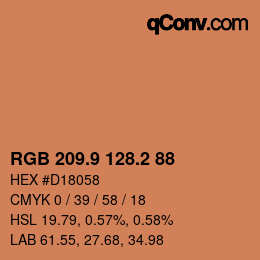 Color code: RGB 209.9 128.2 88 | qconv.com