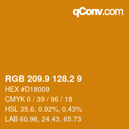 カラーコード: RGB 209.9 128.2 9 | qconv.com