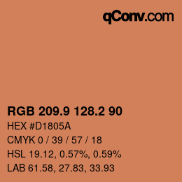 Color code: RGB 209.9 128.2 90 | qconv.com