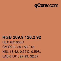 カラーコード: RGB 209.9 128.2 92 | qconv.com