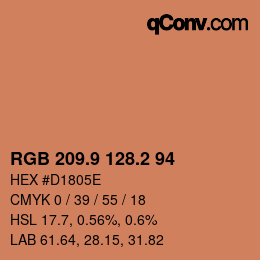 カラーコード: RGB 209.9 128.2 94 | qconv.com