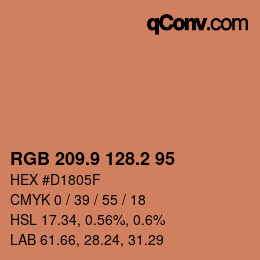 カラーコード: RGB 209.9 128.2 95 | qconv.com
