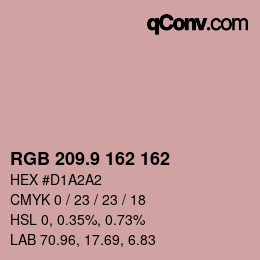 Color code: RGB 209.9 162 162 | qconv.com