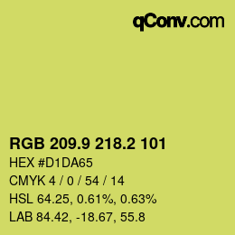 カラーコード: RGB 209.9 218.2 101 | qconv.com