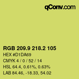 カラーコード: RGB 209.9 218.2 105 | qconv.com
