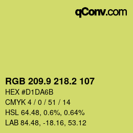 カラーコード: RGB 209.9 218.2 107 | qconv.com