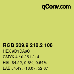 カラーコード: RGB 209.9 218.2 108 | qconv.com