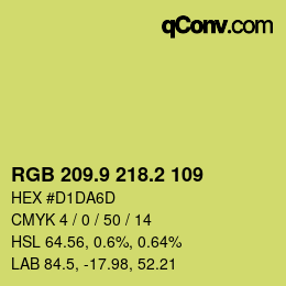 カラーコード: RGB 209.9 218.2 109 | qconv.com