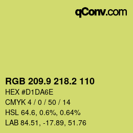カラーコード: RGB 209.9 218.2 110 | qconv.com