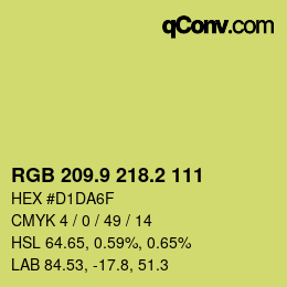 カラーコード: RGB 209.9 218.2 111 | qconv.com