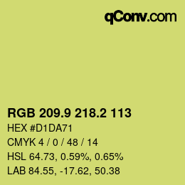 カラーコード: RGB 209.9 218.2 113 | qconv.com