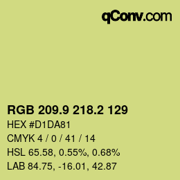 カラーコード: RGB 209.9 218.2 129 | qconv.com