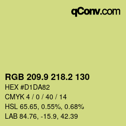 カラーコード: RGB 209.9 218.2 130 | qconv.com