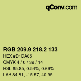カラーコード: RGB 209.9 218.2 133 | qconv.com