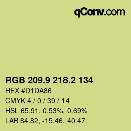 カラーコード: RGB 209.9 218.2 134 | qconv.com