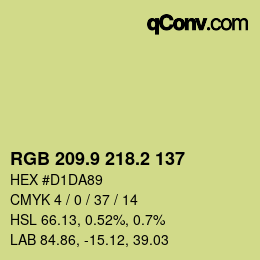 カラーコード: RGB 209.9 218.2 137 | qconv.com