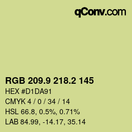 カラーコード: RGB 209.9 218.2 145 | qconv.com