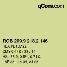 Color code: RGB 209.9 218.2 146 | qconv.com